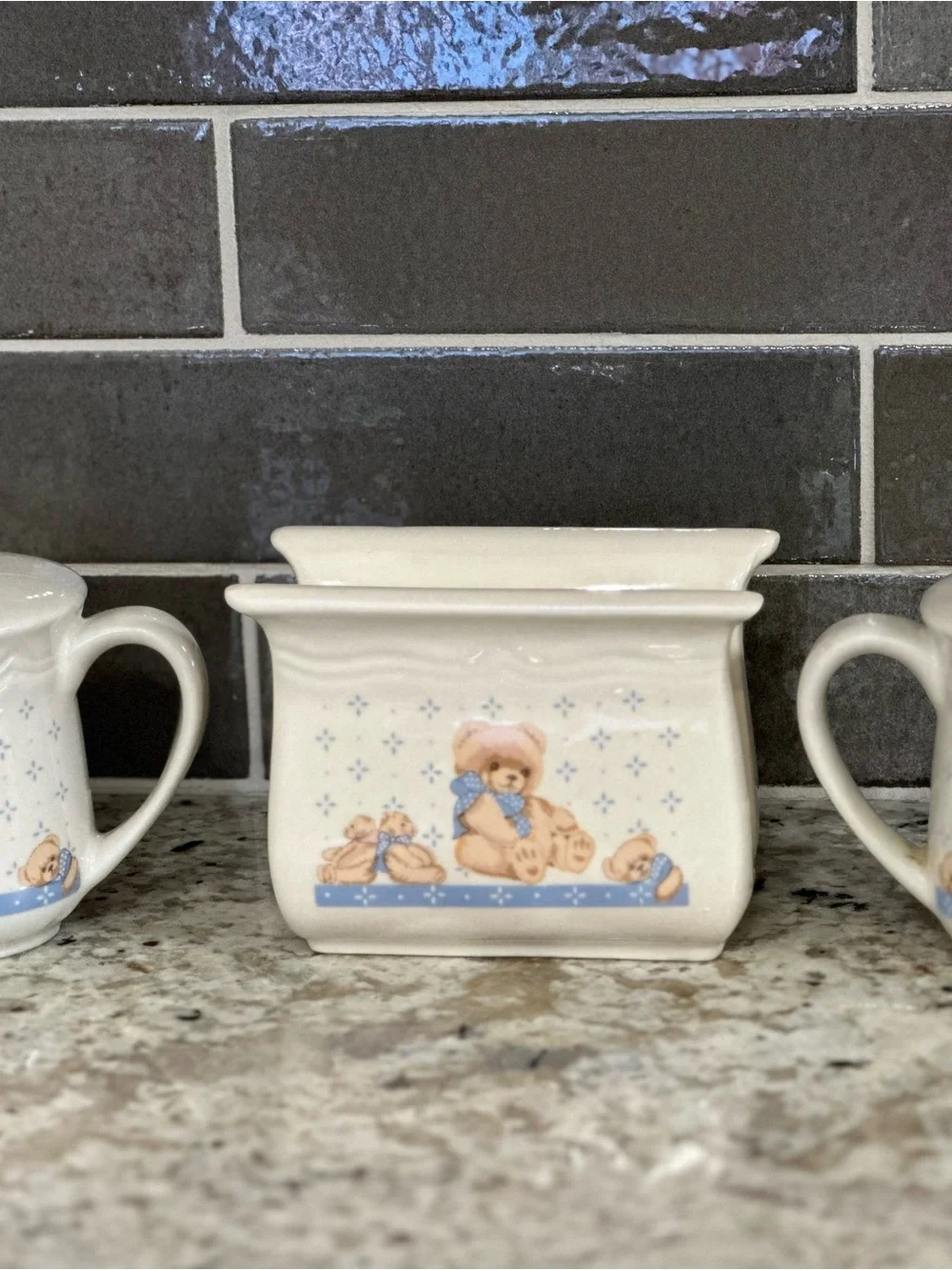 Vintage Tienshan Teddy Bear Kitchen Set – 3 Pieces